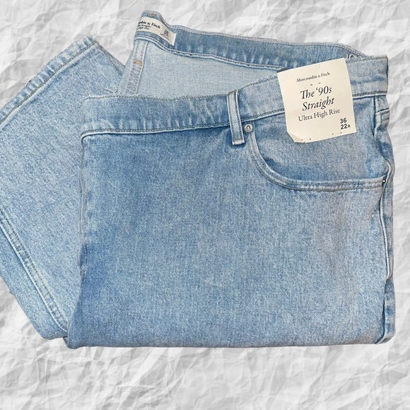 Abercrombie &‎ Fitch 90’s Straight 36R Ultra high Rise NWT 44X30.5 - Picture 1 of 7